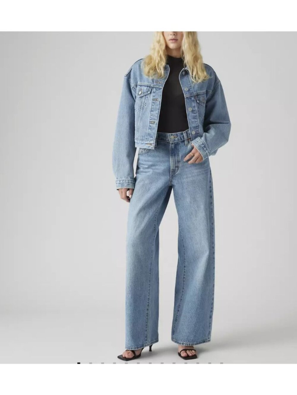 New Levi's Premium 26x29 XL Straight Baggy Jeans Thanks Friend Medium Wash